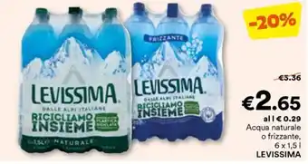 Unes Acqua naturale o frizzante, 6 x 1,51 LEVISSIMA offerta