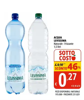 Tigros ACQUA LEVISSIMA Naturale - Frizzante 1,5 litri offerta