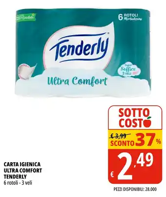 Tigros CARTA IGIENICA ULTRA COMFORT TENDERLY 6 rotoli - 3 veli offerta