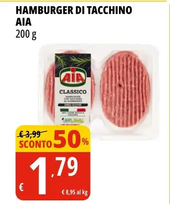 Tigros HAMBURGER DI TACCHINO AIA 200 g offerta