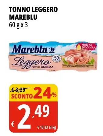 Tigros TONNO LEGGERO MAREBLU 60 gx3 offerta