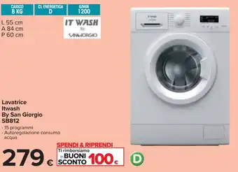 Carrefour Lavatrice Itwash By San Giorgio SB812 offerta