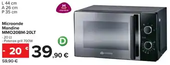 Carrefour Microonde Mandine MMO20BM-20LT offerta