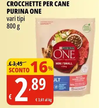 Tigros CROCCHETTE PER CANE PURINA ONE vari tipi 800 g offerta