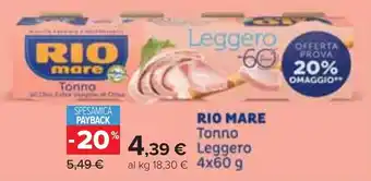 Carrefour RIO MARE Tonno Leggero 4x60 g offerta