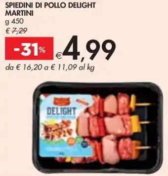 Bennet SPIEDINI DI POLLO DELIGHT MARTINI g 450 offerta