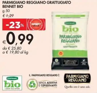 Bennet PARMIGIANO REGGIANO GRATTUGIATO BENNET BIO g 50 offerta