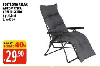 Tigros POLTRONA RELAX AUTOMATICA CON CUSCINO offerta