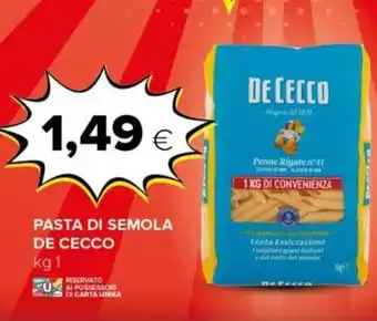 Oasi PASTA DI SEMOLA DE CECCO kg 1 offerta