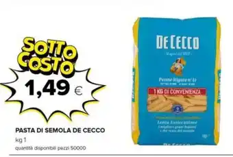 Oasi PASTA DI SEMOLA DE CECCO kg 1 offerta