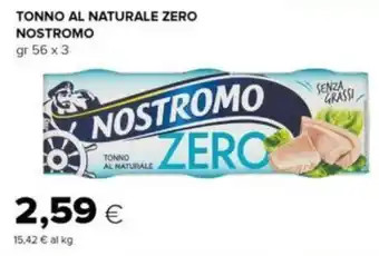 Oasi TONNO AL NATURALE ZERO NOSTROMO gr 56 x 3 offerta