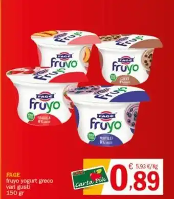 Crai FAGE fruyo yogurt greco vari gusti 150 gr offerta