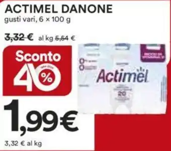 Ipercoop ACTIMEL DANONE gusti vari, 6 x 100 g offerta