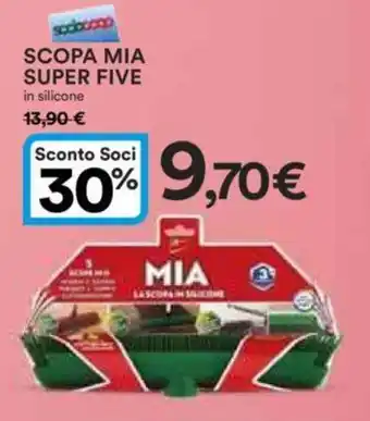 Ipercoop SCOPA MIA SUPER FIVE in silicone offerta