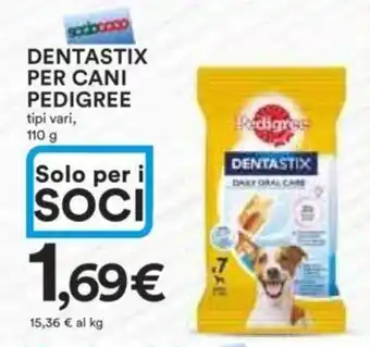 Ipercoop DENTASTIX PER CANI PEDIGREE tipi vari, 110 g offerta