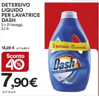 Ipercoop DETERSIVO LIQUIDO PER LAVATRICE DASH 2 x 21 lavaggi, 2,1 It offerta