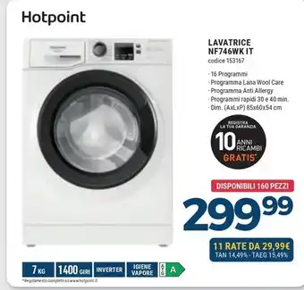 Sinergy Hotpoint LAVATRICE NF746WK IT offerta