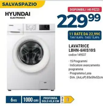 Sinergy HYUNDAI LAVATRICE LBHN-6HIS10S offerta