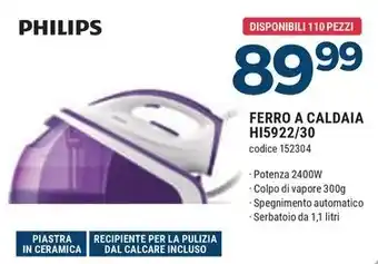 Sinergy PHILIPS FERRO A CALDAIA H15922/30 offerta