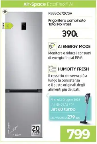 Sinergy SAMSUNG Air-Space EcoFlex Al Frigorifero combinato Total No Frost offerta