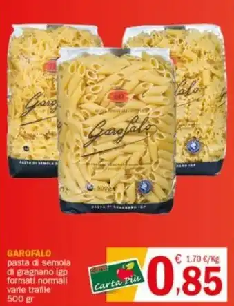 Crai GAROFALO pasta di semola di gragnano igp formati normali varie trafile 500 gr offerta