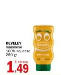 Crai DEVELEY maionese 100% squeeze 250 gr offerta
