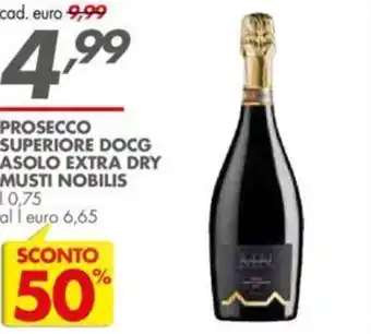 Italmark PROSECCO SUPERIORE DOCG ASOLO EXTRA DRY MUSTI NOBILIS L 0,75 offerta