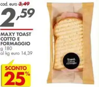 Italmark MAXY TOAST COTTO E FORMAGGIO G 180 offerta