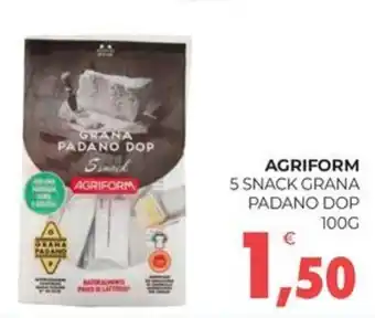 Eté AGRIFORM 5 SNACK GRANA PADANO DOP 100G offerta