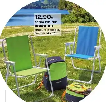 Ipercoop SEDIA PIC-NIC HONOLULU struttura in acciaio, cm 58 x 54 x h75 offerta