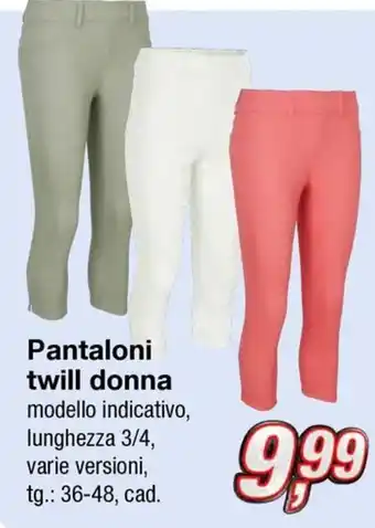 Pantaloni twill donna