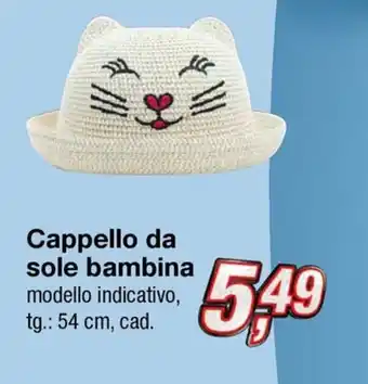 KiK Cappello da sole bambina offerta