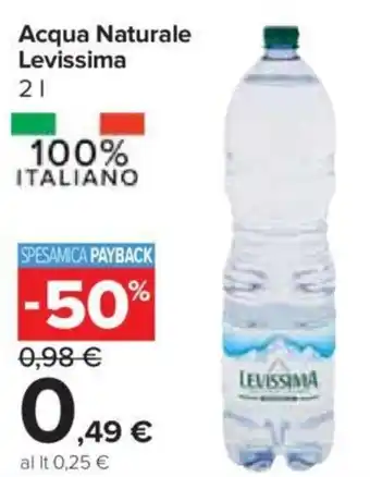 Carrefour Express Acqua Naturale Levissima 2 l offerta