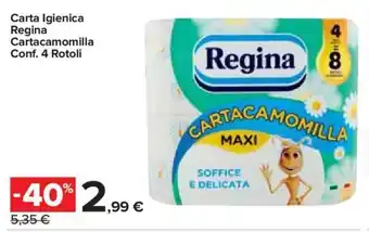 Carrefour Express Carta Igienica Regina Cartacamomilla Conf. 4 Rotoli offerta