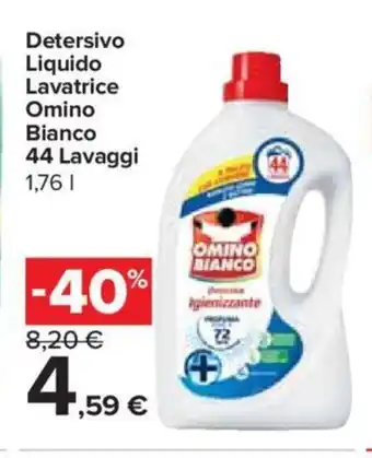 Carrefour Express Detersivo Liquido Lavatrice Omino Bianco 44 Lavaggi 1,76 l offerta