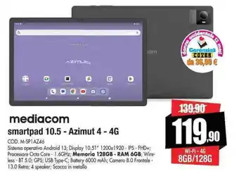 Vobis mediacom smartpad 10.5 - Azimut 4 - 4G offerta