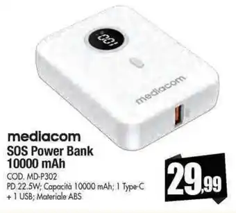 Vobis mediacom SOS Power Bank 10000 mAh offerta