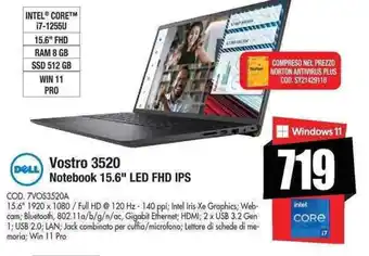 Vobis DELL Vostro 3520 Notebook 15.6" LED FHD IPS offerta