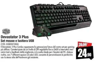 Vobis COOLER MASTER Devastator 3 Plus Set mouse e tastiera USB offerta