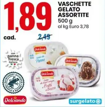 Eurospin VASCHETTE GELATO ASSORTITE 500 g offerta