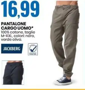 Eurospin PANTALONE CARGO UOMO JACKBERG offerta