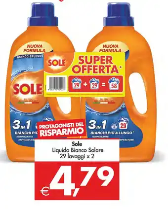 Deco Supermercati Sole Liquido Bianco Solare 29 lavaggi x 2 offerta