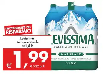 Deco Supermercati Levissima Acqua naturale 6x1,5 It offerta