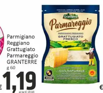 Paghi Poco Parmigiano Reggiano Grattugiato Parmareggio GRANTERRE g 60 offerta