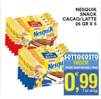 Gecop NESQUIK SNACK CACAO/LATTE 26 GR X 5 offerta