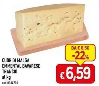 CUOR DI MALGA EMMENTAL BAVARESE TRANCIO