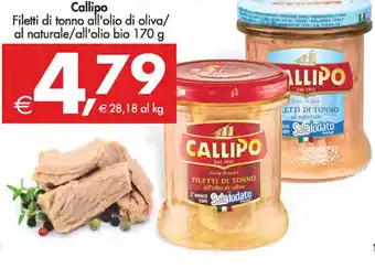 Deco Supermercati Callipo Filetti di tonno all'olio di oliva/ al naturale/all'olio bio 170 g offerta
