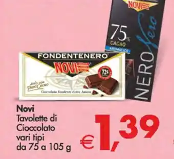 Deco Supermercati Novi Tavolette di Cioccolato vari tipi da 75 a 105 g offerta