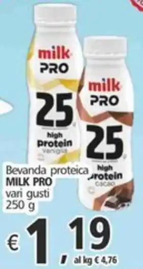 Alter Discount Bevanda proteica MILK PRO vari gusti 250 g offerta