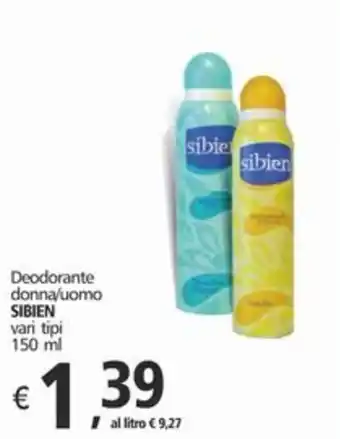 Alter Discount Deodorante donna/uomo SIBIEN vari tipi 150 ml offerta